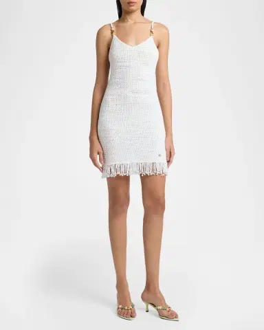 Casablanca Crochet Fringe Mini Dress | Thumbnail 2 Casablanca Crochet Fringe Mini Dress | Thumbnail 2