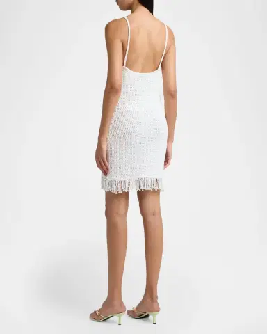 Casablanca Crochet Fringe Mini Dress | Thumbnail 3 Casablanca Crochet Fringe Mini Dress | Thumbnail 3