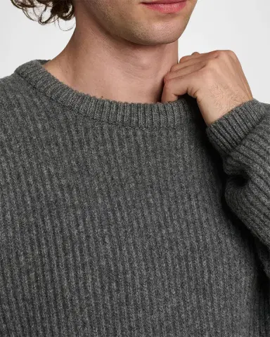 Jil Sander Men 's Fisherman 's Rib Knit Crewneck Sweater | Thumbnail 3