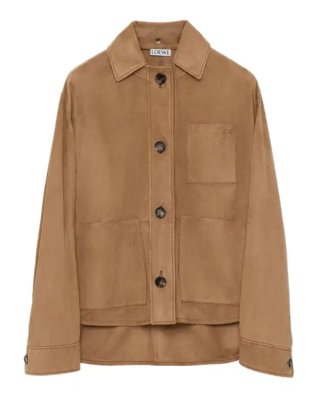 Loewe Workwear High-Low Suede Jacket