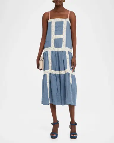 Veronica Beard Mazarine Tiered Midi Dress | Thumbnail 2 Veronica Beard Mazarine Tiered Midi Dress | Thumbnail 2