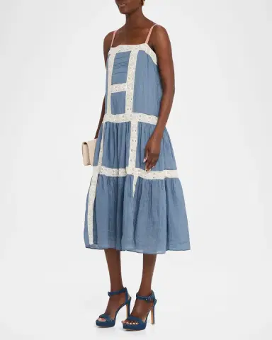 Veronica Beard Mazarine Tiered Midi Dress | Thumbnail 4 Veronica Beard Mazarine Tiered Midi Dress | Thumbnail 4