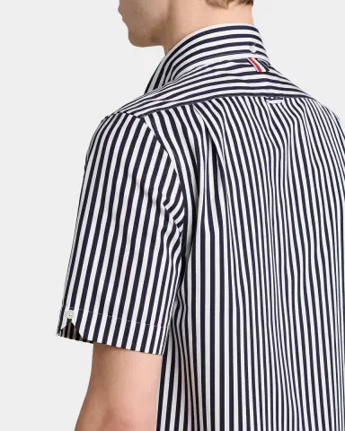 Thom Browne Men's Sailboat-Embroidered Wide Striped Poplin Shirt | Thumbnail 5 Thom Browne Men's Sailboat-Embroidered Wide Striped Poplin Shirt | Thumbnail 5