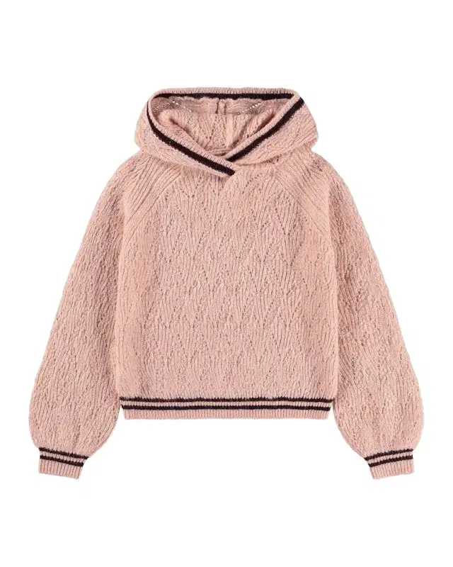Molo Girl 's Gitta Pointelle-Knit Hoodie, Size 7-12