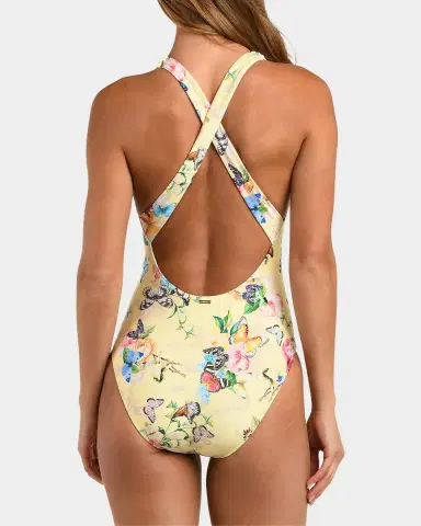 La Blanca Garden Butterflies Lisa Printed One-Piece Swimsuit | Thumbnail 3