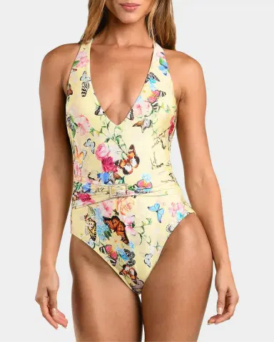 La Blanca Garden Butterflies Lisa Printed One-Piece Swimsuit | Thumbnail 4