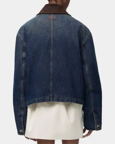 Loewe Corduroy-Collar Denim Short Parka Jacket | Thumbnail 3 Loewe Corduroy-Collar Denim Short Parka Jacket | Thumbnail 3