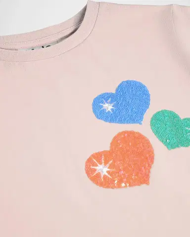 Molo Girl's Ranva Sequin Heart Cotton T-Shirt, Size 8-16 | Thumbnail 3