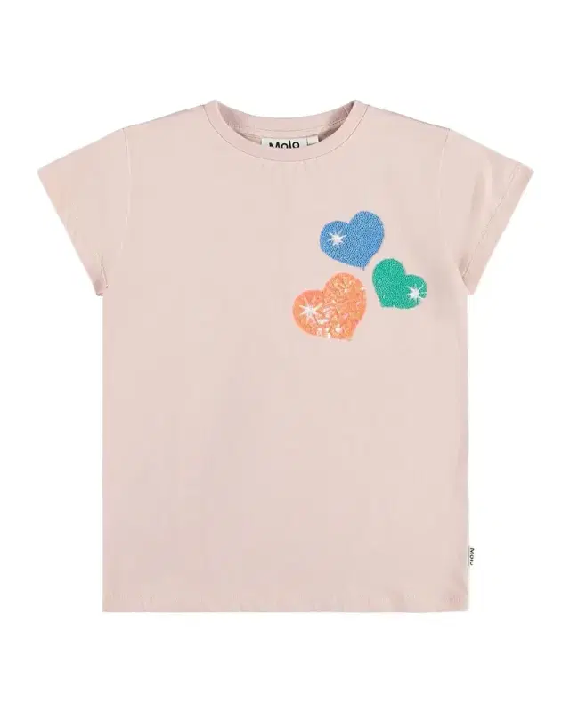 Girl's Ranva Sequin Heart Cotton T-Shirt, Size 8-16