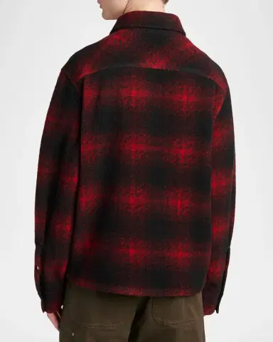 Moncler Men's Buffalo Check Full-Zip Shirt Jacket | Thumbnail 2