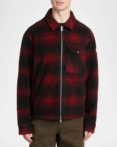 Moncler Men's Buffalo Check Full-Zip Shirt Jacket | Thumbnail 3