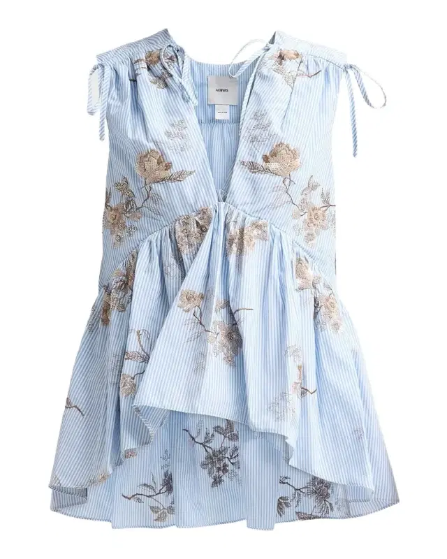 AKNVAS Lamia Embroidered Poplin Top