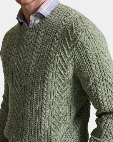 Polo Ralph Lauren Men's Aran-Knit Cotton-Linen Sweater | Thumbnail 5