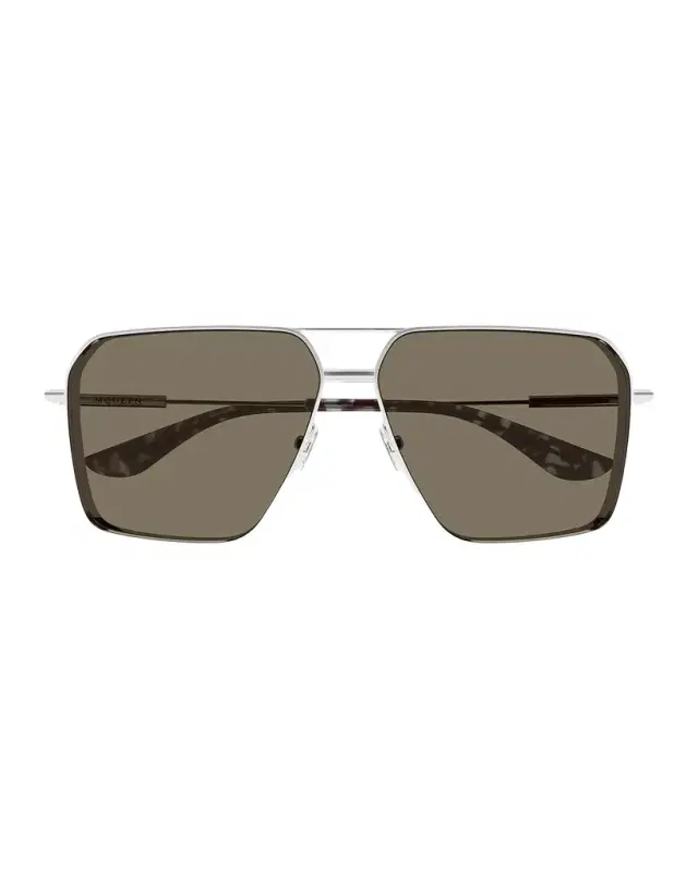 McQueen Metal Cross-Bar 60MM Navigator Sunglasses