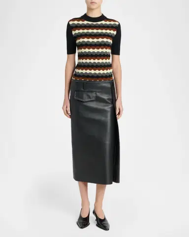 Marni 3D Wave Short-Sleeve Wool Sweater | Thumbnail 2 Marni 3D Wave Short-Sleeve Wool Sweater | Thumbnail 2