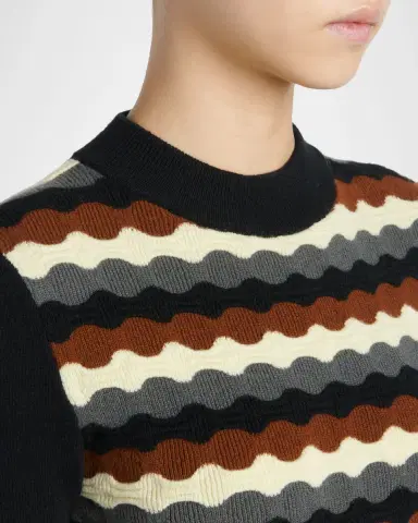 Marni 3D Wave Short-Sleeve Wool Sweater | Thumbnail 5 Marni 3D Wave Short-Sleeve Wool Sweater | Thumbnail 5