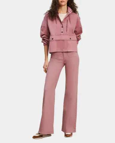 Veronica Beard Cunningham Button-Front Cotton Pullover Jacket | Thumbnail 2 Veronica Beard Cunningham Button-Front Cotton Pullover Jacket | Thumbnail 2