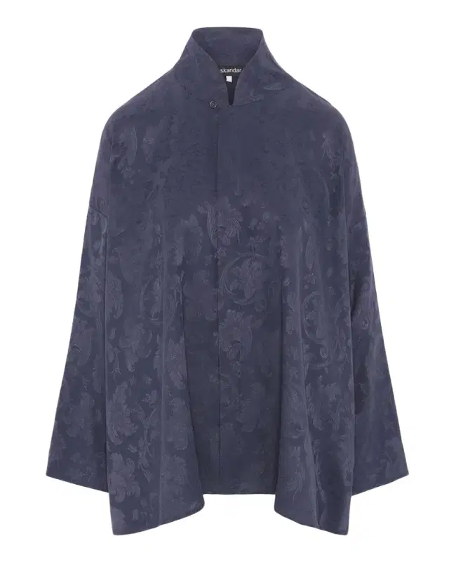 Eskandar A-Line Silk Floral Jacquard Jacket