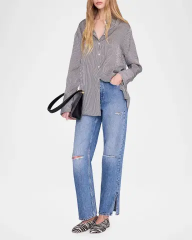 ANINE BING Bridget Oversized Pinstripe Shirt | Thumbnail 2 ANINE BING Bridget Oversized Pinstripe Shirt | Thumbnail 2