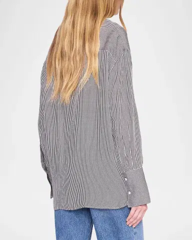 ANINE BING Bridget Oversized Pinstripe Shirt | Thumbnail 3 ANINE BING Bridget Oversized Pinstripe Shirt | Thumbnail 3