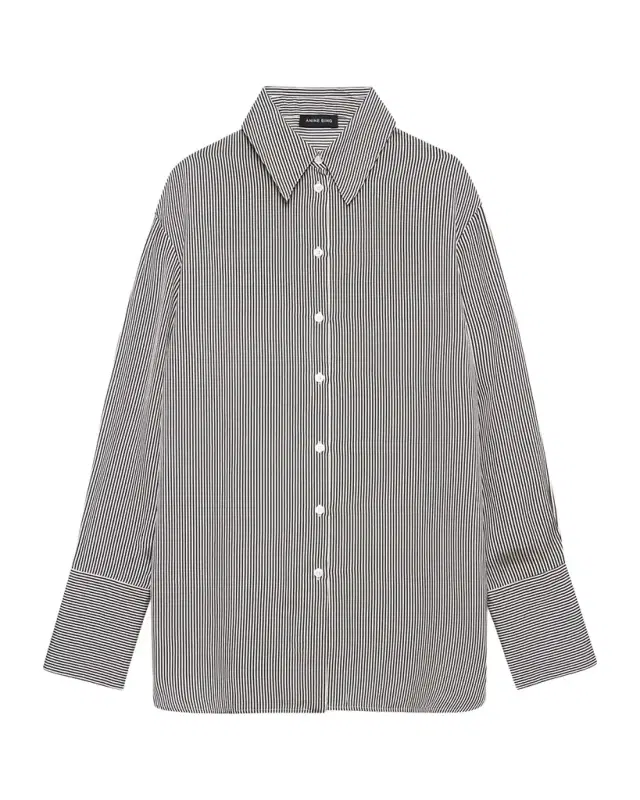 ANINE BING Bridget Oversized Pinstripe Shirt