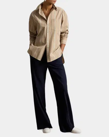 Polo Ralph Lauren Oversized Striped Cotton Button-Front Shirt | Thumbnail 2 Polo Ralph Lauren Oversized Striped Cotton Button-Front Shirt | Thumbnail 2