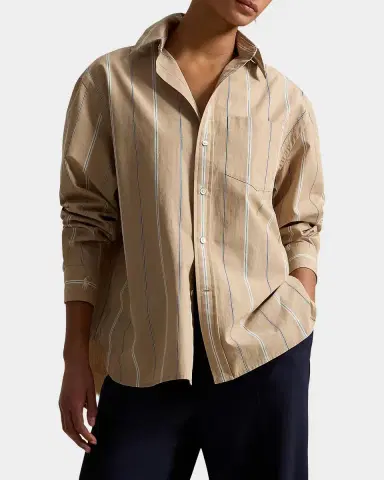 Polo Ralph Lauren Oversized Striped Cotton Button-Front Shirt | Thumbnail 4 Polo Ralph Lauren Oversized Striped Cotton Button-Front Shirt | Thumbnail 4