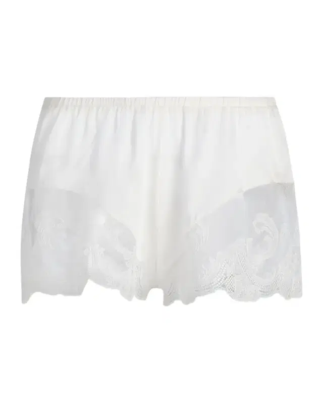 Kiki De Montparnasse Voltaire Lace-Trim Stretch-Silk Shorts