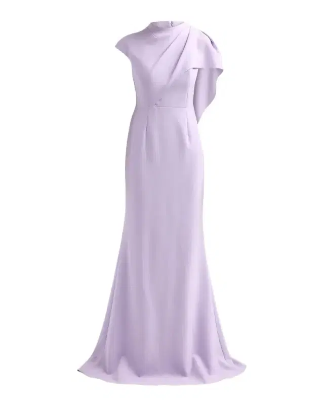 Rickie Freeman for Teri Jon Asymmetric Drape Cape Gown
