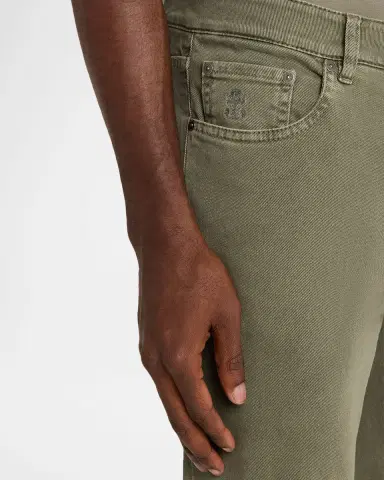 Brunello Cucinelli Men's Dyed Denim Slim-Straight Leg Five-Pocket Pants | Thumbnail 5 Brunello Cucinelli Men's Dyed Denim Slim-Straight Leg Five-Pocket Pants | Thumbnail 5