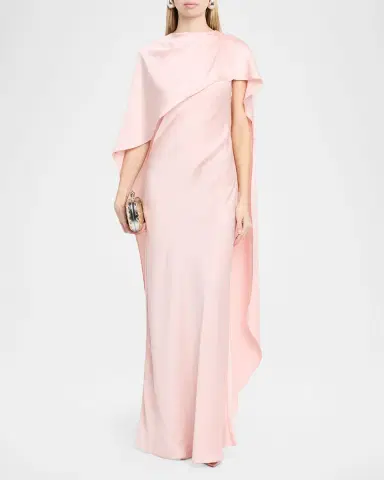 Simkhai Izel Satin Cape Dress | Thumbnail 2 Simkhai Izel Satin Cape Dress | Thumbnail 2