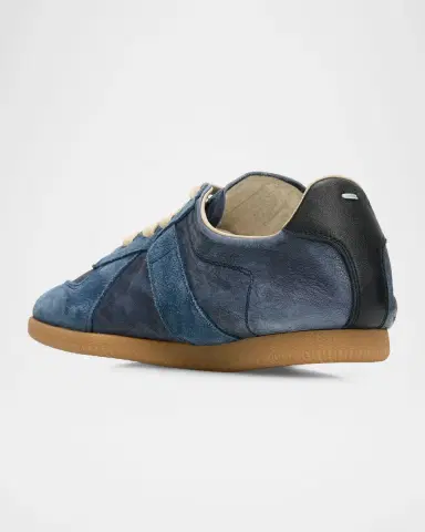 Maison Margiela Replica Mixed Leather Low-Top Sneakers | Thumbnail 4 Maison Margiela Replica Mixed Leather Low-Top Sneakers | Thumbnail 4