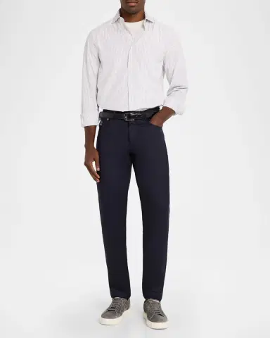 Brunello Cucinelli Men's Flannel Tapered Leg Five-Pocket Pants | Thumbnail 2