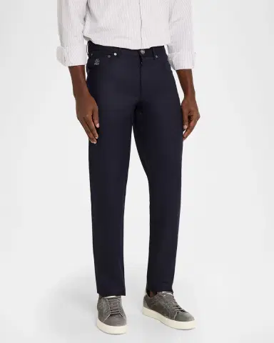 Brunello Cucinelli Men's Flannel Tapered Leg Five-Pocket Pants | Thumbnail 4