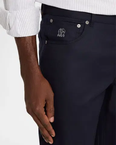 Brunello Cucinelli Men's Flannel Tapered Leg Five-Pocket Pants | Thumbnail 5