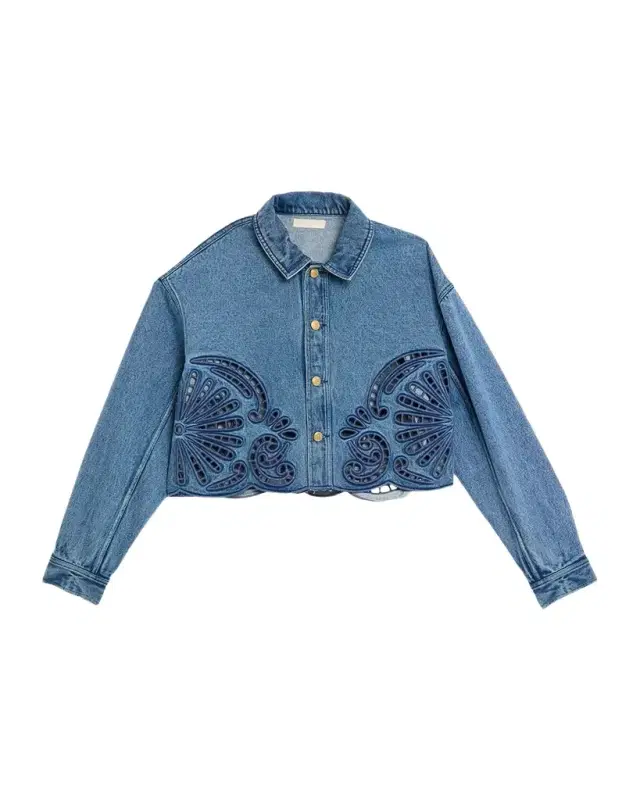 Ulla Johnson Bobbi Embroidered Denim Jacket