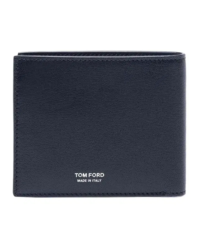 TOM FORD Men 's Elongated T-Line Leather Bifold Wallet