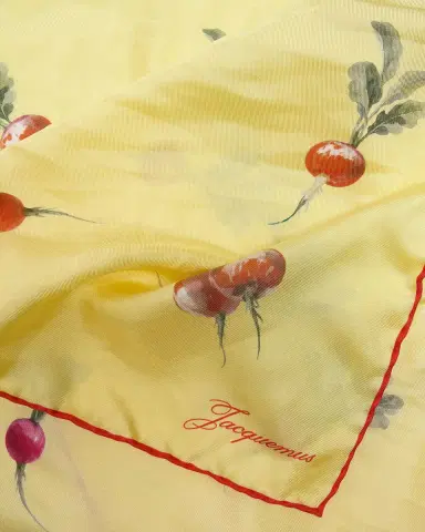 Jacquemus Men's Radish-Print Silk Scarf | Thumbnail 2