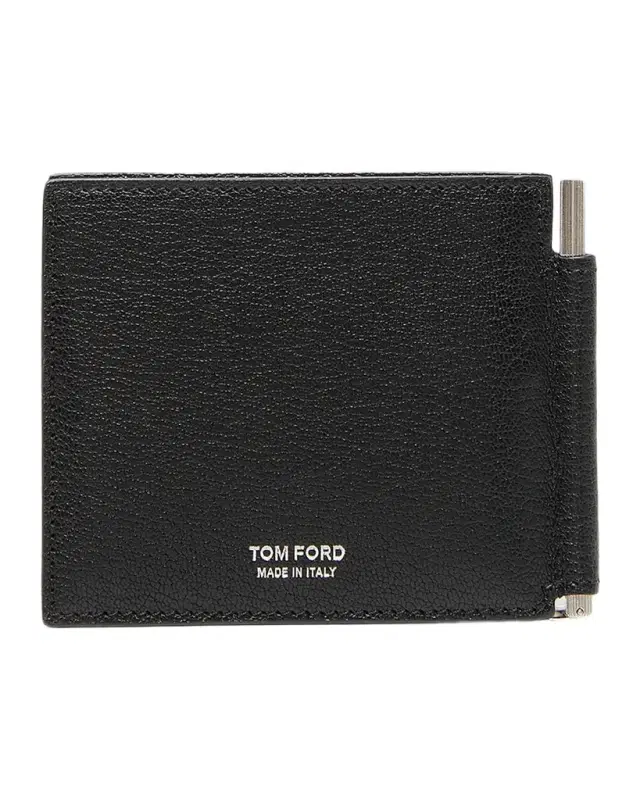 TOM FORD Men 's T-Line Money Clip Leather Wallet