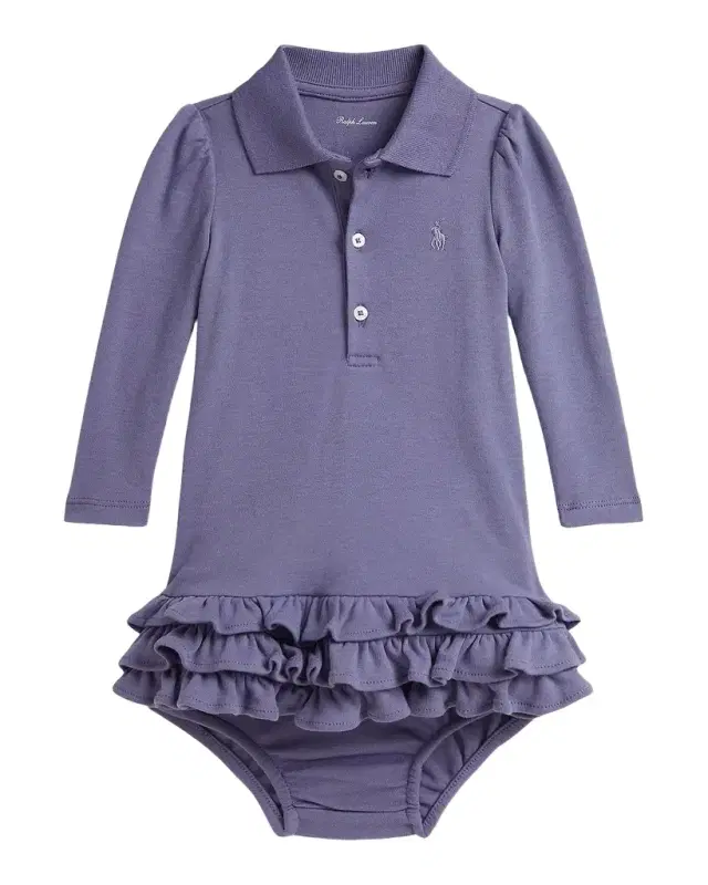 Ralph Lauren Girl 's Polo Dress & Bloomers Set, Size 3M-24M