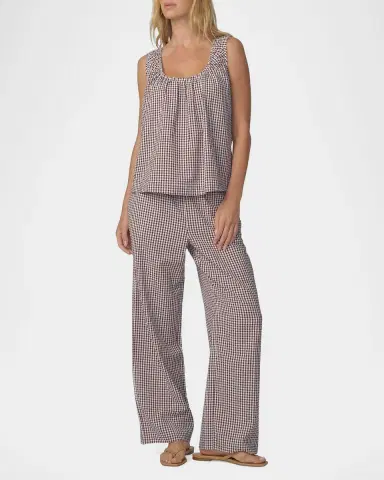 Joe's Jeans The Brynn Gingham Cotton-Blend Wide-Leg Ankle Pants | Thumbnail 2 Joe's Jeans The Brynn Gingham Cotton-Blend Wide-Leg Ankle Pants | Thumbnail 2