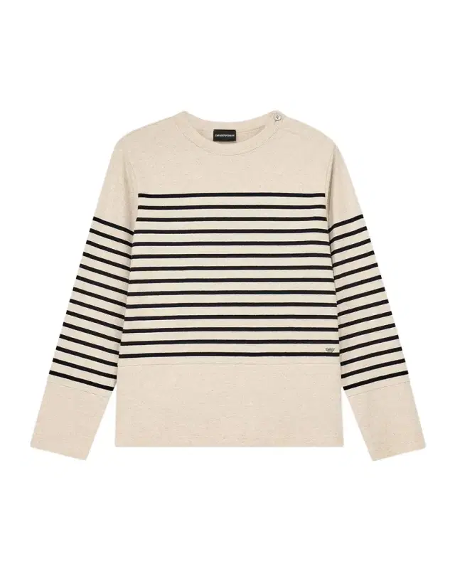 Men's Striped Cotton-Linen Jersey Sweater