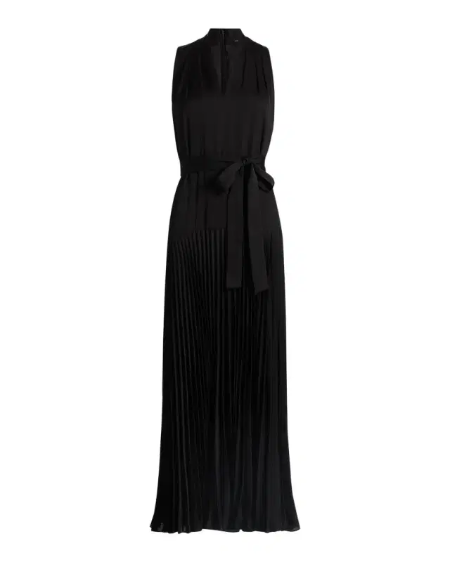 Kobi Halperin Viva Pleated Satin Maxi Dress