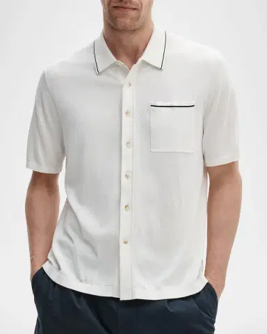 rag & bone Men 's Conrad Silk-Cotton Shirt | Thumbnail 4
