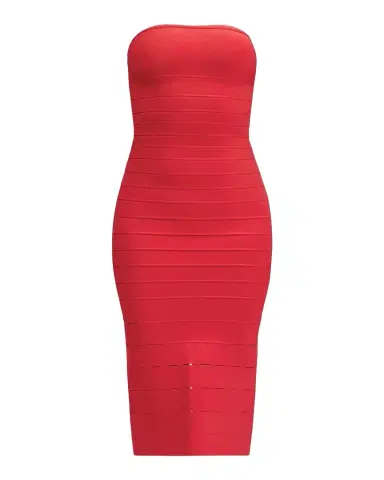 Hervé Léger The Cassidy Strapless Midi Bodycon Dress | Thumbnail 1