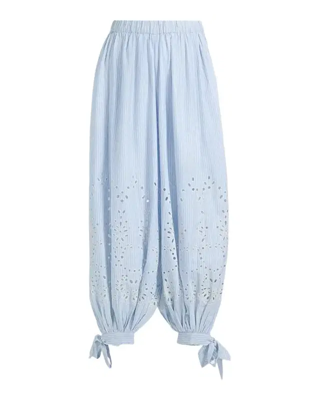 Hemant & Nandita Eyelet Striped Cotton-Blend Harem Pants