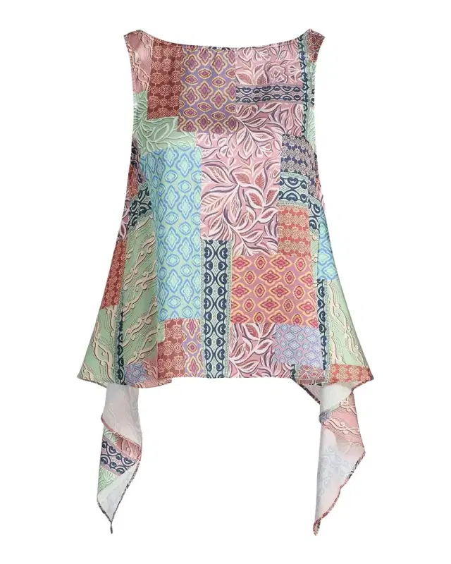 MISA Los Angeles Jana Patchwork-Print Top