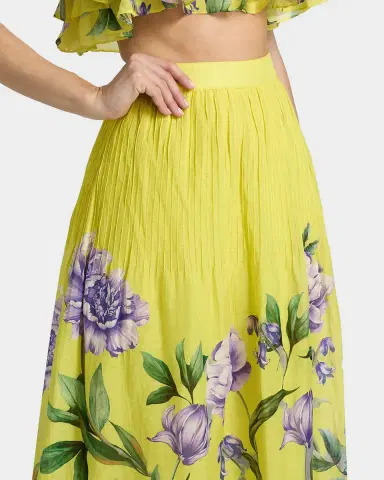 Hemant & Nandita Floral Pintuck Maxi Skirt | Thumbnail 5