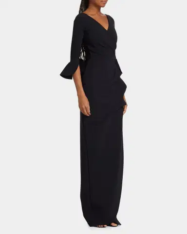 Chiara Boni La Petite Robe Zalfa Ruched Column Gown | Thumbnail 4 Chiara Boni La Petite Robe Zalfa Ruched Column Gown | Thumbnail 4