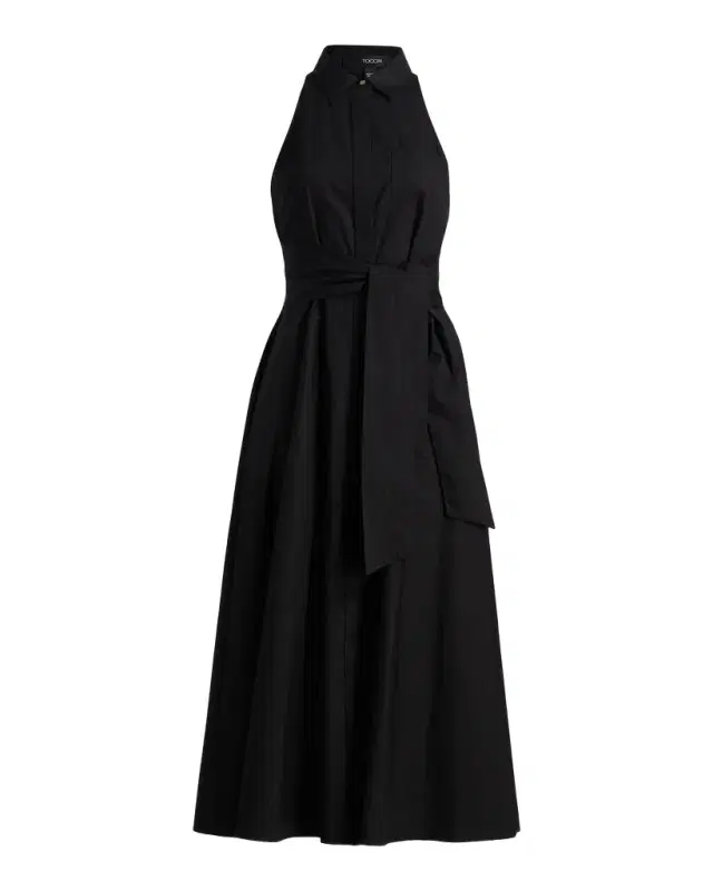 Toccin Chelsea Cotton Tie-Waist Midi-Shirtdress